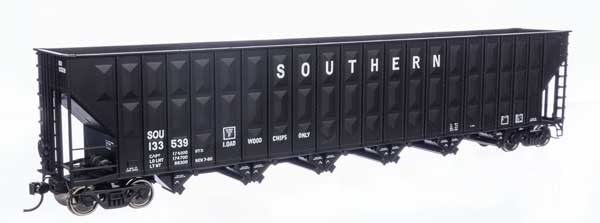 WalthersMainline HO Greenville 7,000 Cubic Foot Wood Chip Hopper - Ready to Run -- Southern #133539 (black)