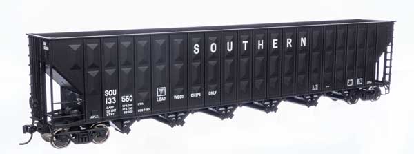 WalthersMainline HO Greenville 7,000 Cubic Foot Wood Chip Hopper - Ready to Run -- Southern #133550 (black)