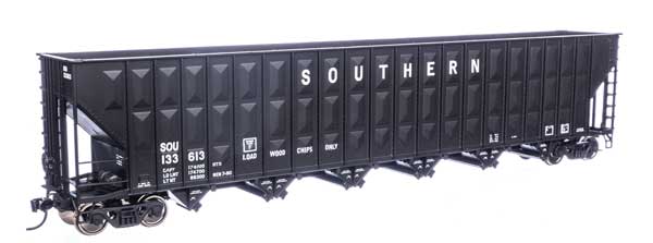 WalthersMainline HO Greenville 7,000 Cubic Foot Wood Chip Hopper - Ready to Run -- Southern #133613 (black)