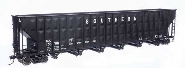 WalthersMainline HO Greenville 7,000 Cubic Foot Wood Chip Hopper - Ready to Run -- Southern #133701 (black)