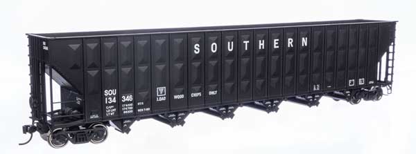 WalthersMainline HO Greenville 7,000 Cubic Foot Wood Chip Hopper - Ready to Run -- Southern #134346 (black)