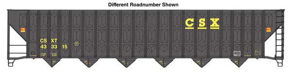 WalthersMainline HO 73' Greenville 7,000 Cubic Foot Wood Chip Hopper - Ready to Run -- CSX #433332