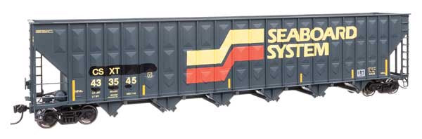 WalthersMainline HO 73' Greenville 7,000 Cubic Foot Wood Chip Hopper - Ready to Run -- CSX #433545 (Patched Seaboard System SBD)