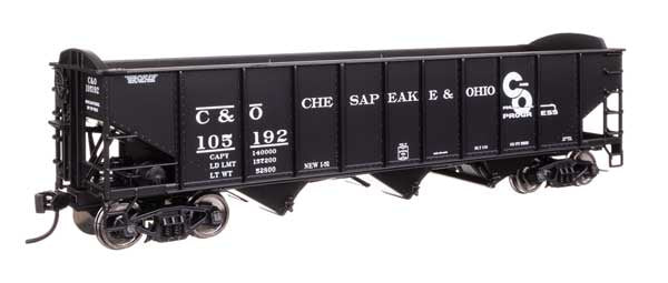 WalthersMainline HO 70-Ton AAR 3-Bay Open Hopper - Ready to Run -- Chesapeake & Ohio (C&O) #105192