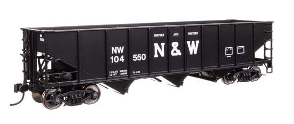 WalthersMainline HO 70-Ton AAR 3-Bay Open Hopper - Ready to Run -- Norfolk & Western (N&W) #104550