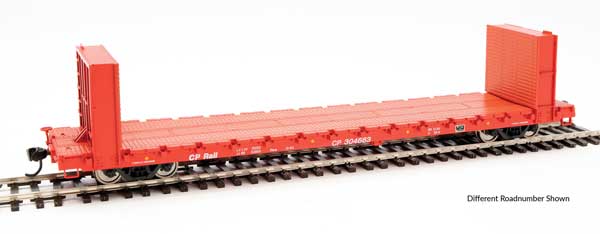 Walthers Mainline 60' Pullman-Standard Bulkhead Flatcar (48' IL) - Ready to Run -- Canadian Pacific #304672 - 910-5840