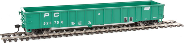 Walthers Mainline 53' Thrall Smooth-Side Gondola - Ready to Run -- Penn Central 525700 (Jade Green, Small Logo) - 910-6166