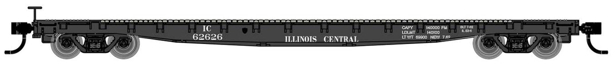 Walthers Mainline 53'  GSC Flatcar - Ready to Run -- Illinois Central #62626
