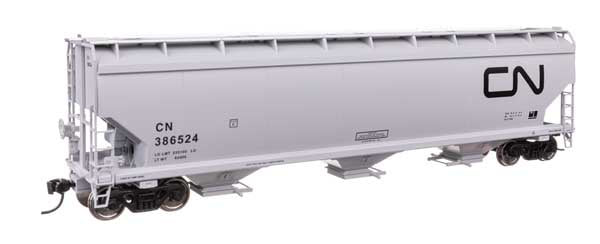 WalthersMainline HO 60' NSC 5150 3-Bay Covered Hopper - Ready to Run -- Canadian National (CN) #386524