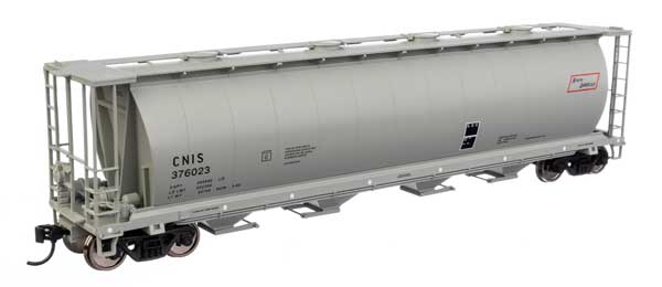 WalthersMainline HO 59' Cylindrical Hopper - Ready to Run -- Canadian National International Service CNIS #376023 (round hatches)