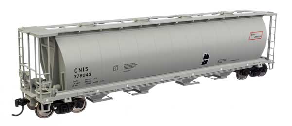 WalthersMainline HO 59' Cylindrical Hopper - Ready to Run -- Canadian National International Service CNIS #376043 (round hatches)