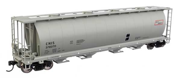 WalthersMainline HO 59' Cylindrical Hopper - Ready to Run -- Canadian National International Service CNIS #376070 (round hatches)