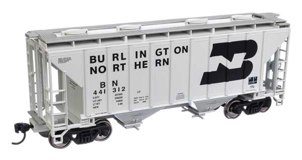 Walthers Mainline HO 37' 2980 Cubic-Foot 2-Bay Covered Hopper - Ready to Run -- Burlington Northern #441312