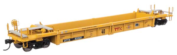 WalthersMainline HO Thrall Rebuilt 40' Well Car - Ready to Run -- TTX DTTX #53325; red TTX & Next Load Any Road logos, yellow conspicuity stripe - 910-8435