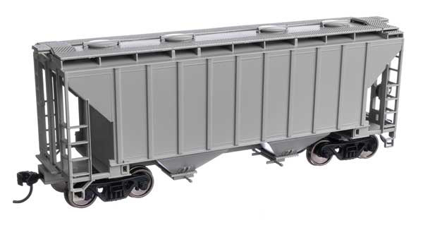 WalthersMainline 37' 2980 Cubic-Foot 2-Bay Covered Hopper - Ready to Run -- Undecorated