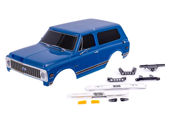Traxxas 9130-BLUE Body, Chevrolet Blazer (1972), Complete, - Blue (painted) (includes grille, side mirrors, door handles, windshield wipers, Front & Rear bumpers, clipless Mounting) (requires #8072X inner Fenders)