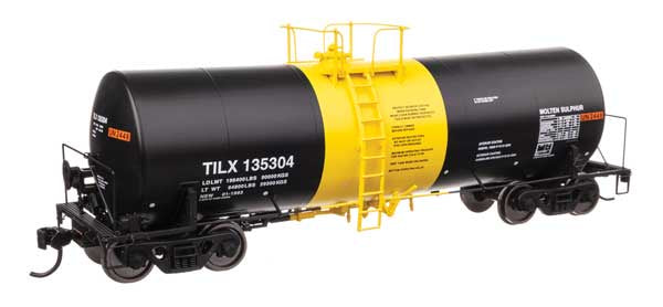 WalthersProto HO 40' Trinity 14,000-Gallon Molten Sulfur Tank Car - Ready to Run -- Trinity Leasing (BLK) #135304
