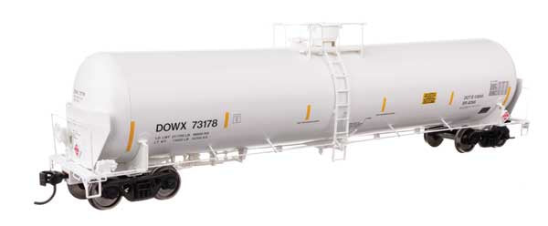 WalthersProto HO 55' Trinity Modified 30,145-Gallon Tank Car - Ready to Run -- Dow Chemical DOWX #73178