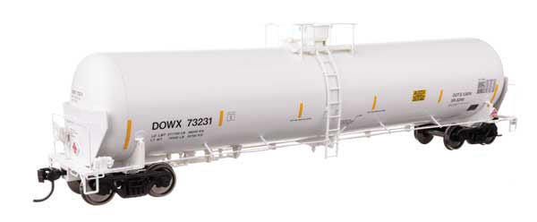 WalthersProto HO 55' Trinity Modified 30,145-Gallon Tank Car - Ready to Run -- Dow Chemical DOWX #73231