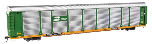 89' Thrall Bi-Level Auto Carrier - Ready To Run -- Burlington Northern TTGX #150798
