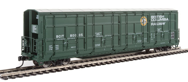 WalthersProto 56' Thrall All-Door Boxcar - Ready to Run -- British Columbia BCIT #800105 (green, white, yellow, Dogwood Logo) - 920-101918