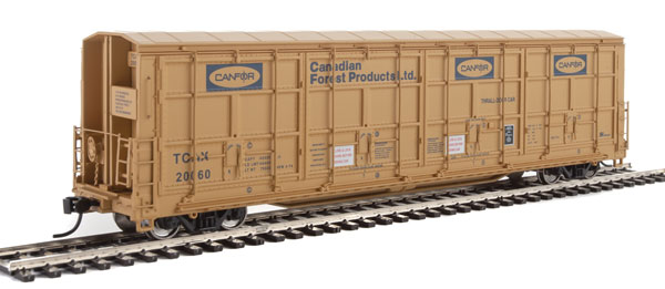 WalthersProto 56' Thrall All-Door Boxcar - Ready to Run -- Canfor TCAX #20060 (yellow, blue) - 920-101921