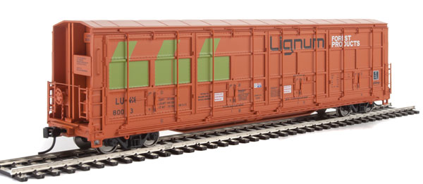 WalthersProto 56' Thrall All-Door Boxcar - Ready to Run -- Lignum LUNX #80013 (orange, green, black) - 920-101929