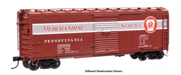 WalthersProto HO 40' X29B Boxcar - Ready to Run -- Pennsylvania Railroad #29938 (Merchandise Service, With Stiffeners)