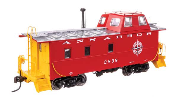 WalthersProto HO Wabash Streamlined Caboose - Ready to Run -- Ann Arbor #2838 (yellow ends)
