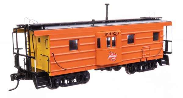 Milwaukee Road Rib Sided Caboose -- Milwaukee Road #991926 (orange, black, yellow; oil stove)
