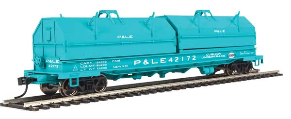 WalthersProto 50' Evans Cushion Coil Car - Ready to Run -- New York Central P&LE #42172 (Angled Hoods, Jade Green) - 920-105248