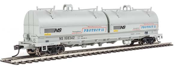 WalthersProto 50' Evans Cushion Coil Car - Ready to Run -- Norfolk Southern #168342 (Round Hoods, gray, black, Protect II Markings) - 920-105255
