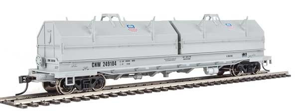 WalthersProto 50' Evans Cushion Coil Car - Ready to Run -- Union Pacific(R) CNW(TM) #249104 (Angled Hoods, gray, Small UP Shield) - 920-105257