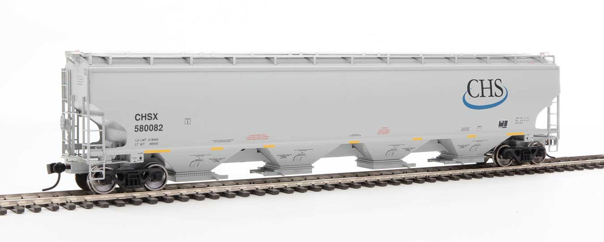 WalthersProto 67' Trinity 6351 4-Bay Covered Hopper - Ready to Run -- Cenex Harvest States Cooperative CHSX #580082 (gray, blue CHS Logo) - 920-105848