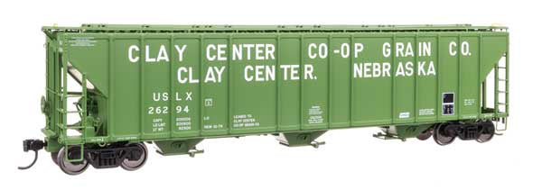 WalthersProto HO 55' Evans 4780 Covered Hopper - Ready To Run -- Clay Center USLX #26294
