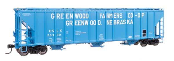 WalthersProto HO 55' Evans 4780 Covered Hopper - Ready To Run -- Greenwood USLX #26330