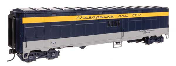 WalthersProto HO C&O-Style Express Boxcar Troop Sleeper Conversion - Ready to Run -- Chesapeake & Ohio (C&O) (Tri-Color) #374