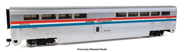 WalthersProto HO 85' Pullman-Standard Superliner I Diner - Lighted - Ready to Run -- Amtrak(R) Ph III #38003