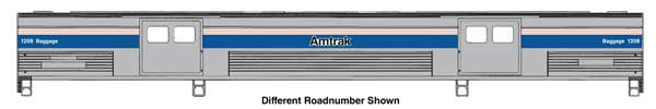 WalthersProto HO 73' Budd Baggage Car - Ready to Run -- Amtrak Phase IV (black Letterin) #1213
