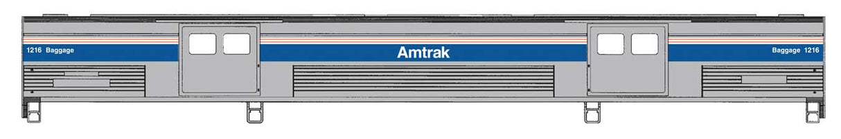 WalthersProto HO 73' Budd Baggage Car - Ready to Run -- Amtrak Phase IV (white lettering) #1216