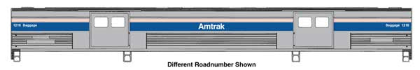 WalthersProto HO 73' Budd Baggage Car - Ready to Run -- Amtrak Phase IV (white lettering) #1219
