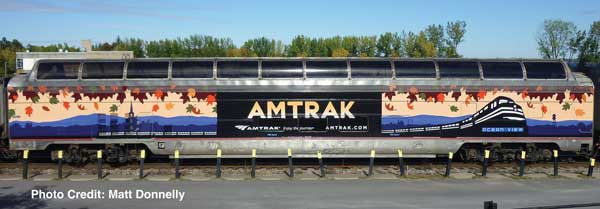 WalthersProto HO 85' Budd Great Dome - Ready to Run -- Amtrak(R) Ph VI #10031 Fall Foliage Wrap (2010)