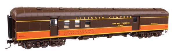 WalthersProto 70' Heavyweight RPO-Baggage Car w/Arched Roof - Ready to Run -- Illinois Central #372