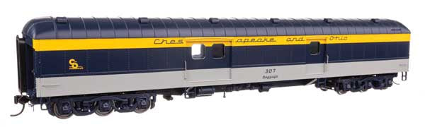 WalthersProto 70' Heavyweight Baggage Car w/Arched Roof - Ready to Run -- Chesapeake & Ohio #307