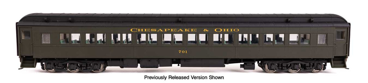 WalthersProto HO 82' Pullman-Built Heavyweight Paired-Window Coach - Ready to Run -- Chesapeake & Ohio (C&O)(Green) #701