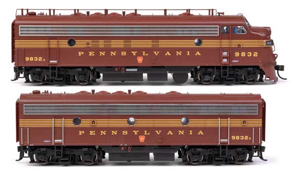 WalthersProto EMD FP7 & F7B  - LokSound 5 Sound & DCC -- Pennsylvania Railroad EFP-15 #9832A, EH-15 #9832B (Tuscan 5-Stripe)