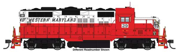 WalthersProto HO EMD GP9 Phase II - LokSound 5 Sound and DCC -- Western Maryland #32 - Red/White/Black