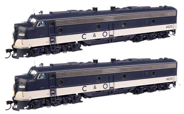 WalthersProto EMD E8 A-A with LokSound 5 Sound & DCC -- Chesapeake & Ohio #4020 & 4025