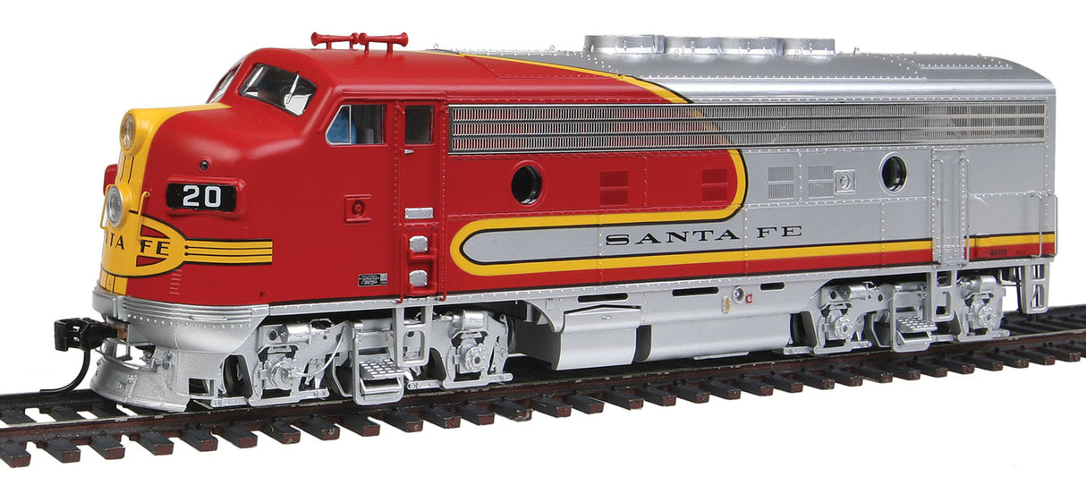 WalthersProto EMD F3A, Modernized 16 Class - Standard DC -- Santa Fe #20L (Warbonnet; silver, red; Long Bonnet Version)  - 920-48276