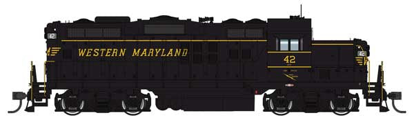 WalthersProto HO EMD GP9 Phase II - Standard DC -- Western Maryland #42 - Black - Speed Lettering